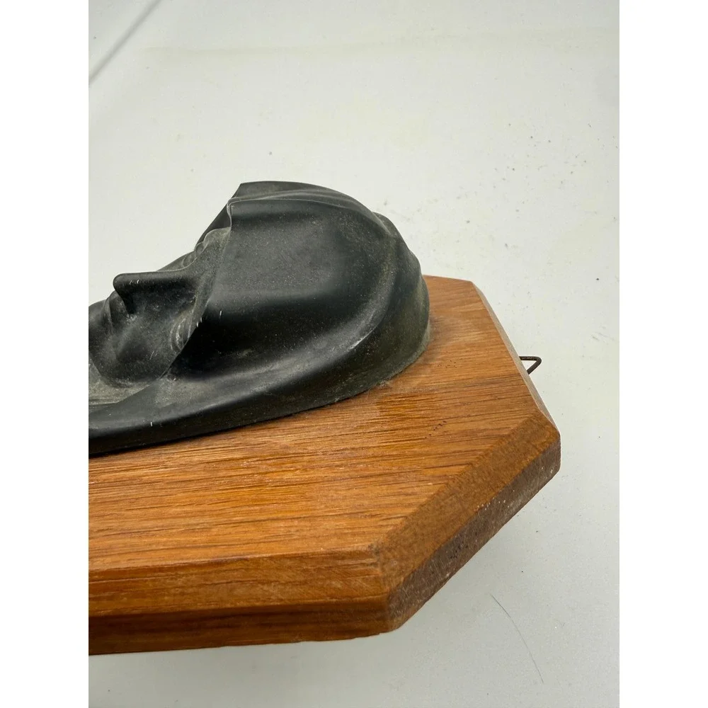 Unbranded Virgin Mary Wall Plaque Religious Art 8.5in Black Wood Base Relief